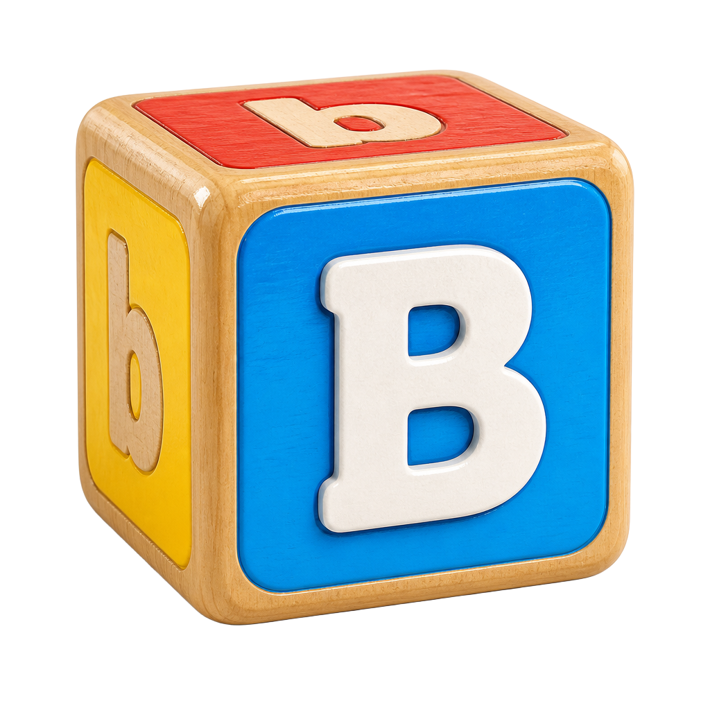 Colorful wooden letter B block